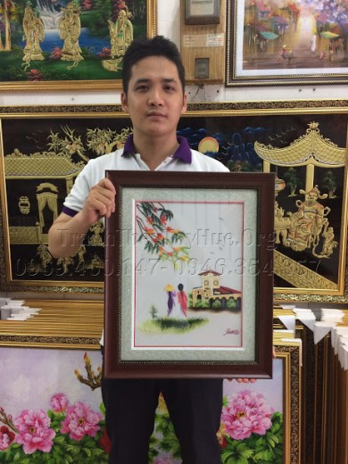 Hoàn Thiện Hai Bức Tranh Thêu Phong Cảnh Cho Anh Lâm Ở Trần Quốc Thảo, Quận 3, TPHCM