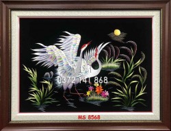 Tranh thêu chim hạc MS 8568