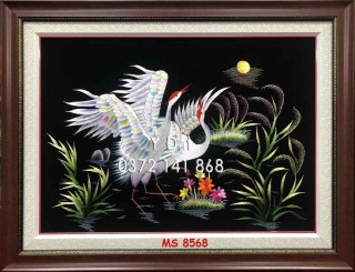 Tranh thêu chim hạc MS 8568