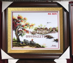 Tranh thêu đồng quê ms 8691