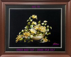 Tranh thêu hoa cúc MS 79