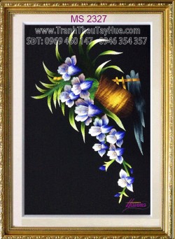 Tranh thêu hoa lan MS 2327