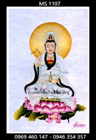 Tranh thêu Phật Quan Thế Âm Bồ Tát MS 1107