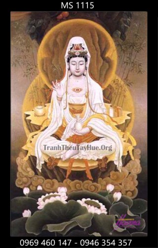 Tranh thêu Phật Quan Thế Âm Bồ Tát MS 1115