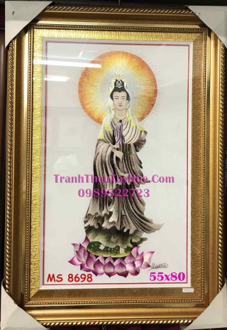 Tranh thêu Phật Quan Thế Âm Bồ Tát MS 8698