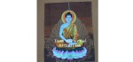 Tranh thêu Phật Thích Ca được chị Hạnh chọn để treo tại phòng thờ nhà chị