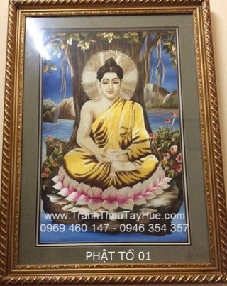 Tranh thêu Phật Tổ theo yêu cầu khách hàng