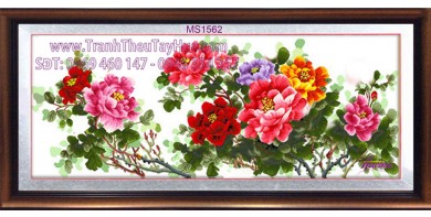 Ý nghĩa các bông hoa trong tác phẩm tranh thêu 9 bông hoa mẫu đơn